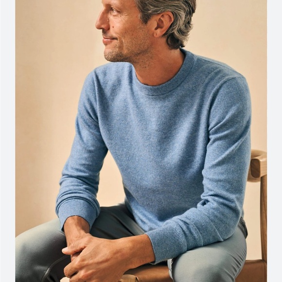 Faherty Mountain Blue Crewneck Sweater Soft Knit  Long Sleeve Men’s Size XL - Picture 1 of 7